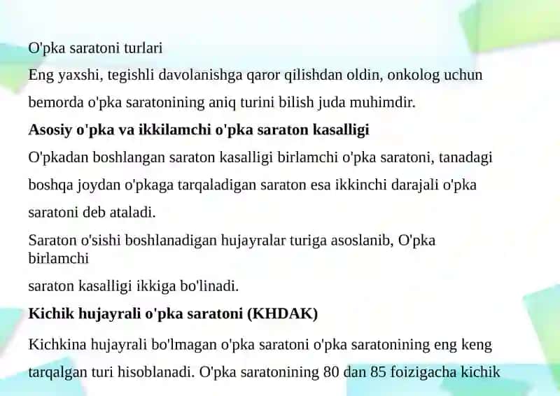 O'PKA SARATON KASALLIGI 3