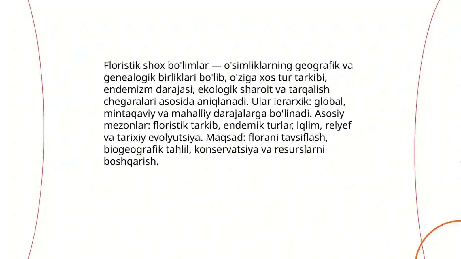 Floristik shox bo'limlar va ularning oblastlari 3