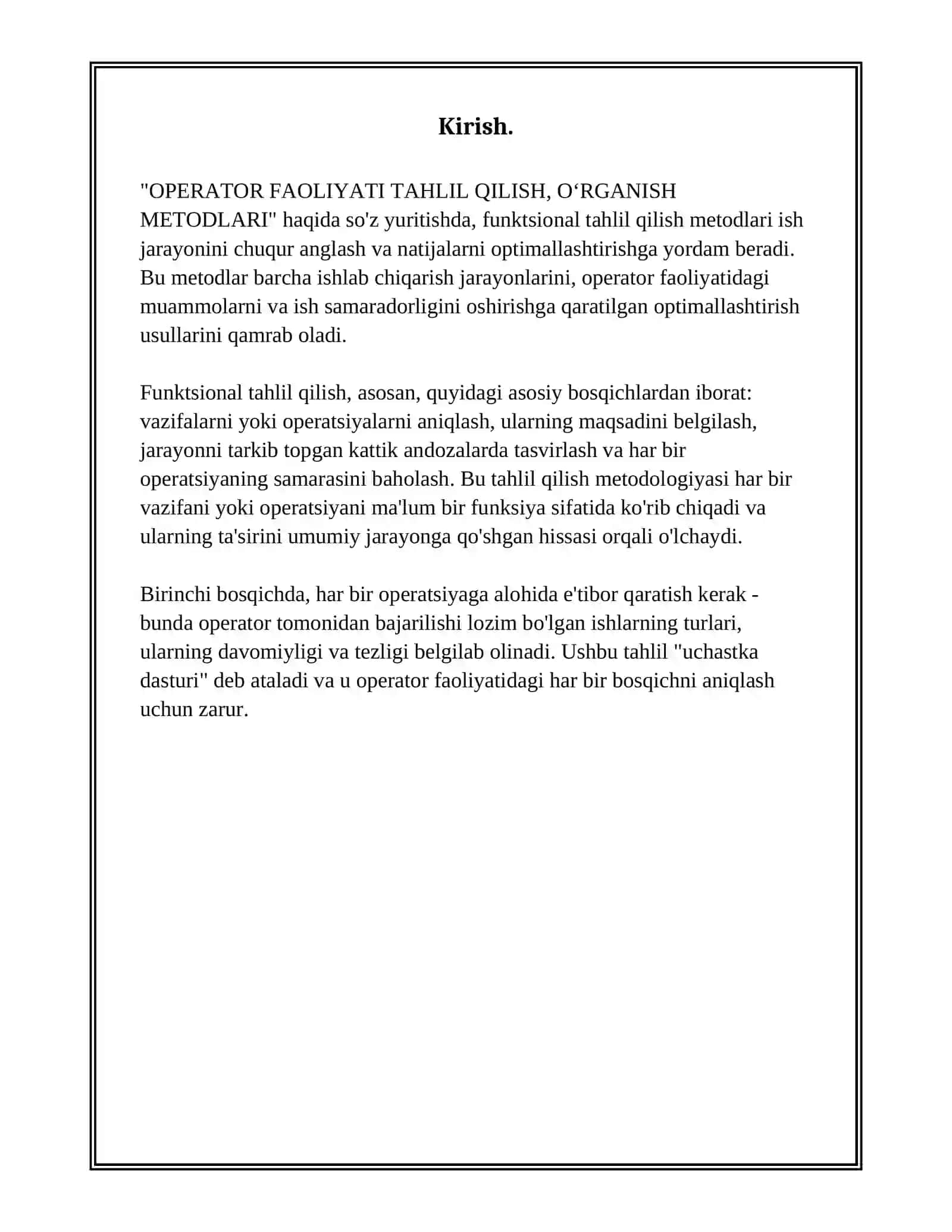 Operator faoliyatini tahlil qilish, o’rganish metodlari 3