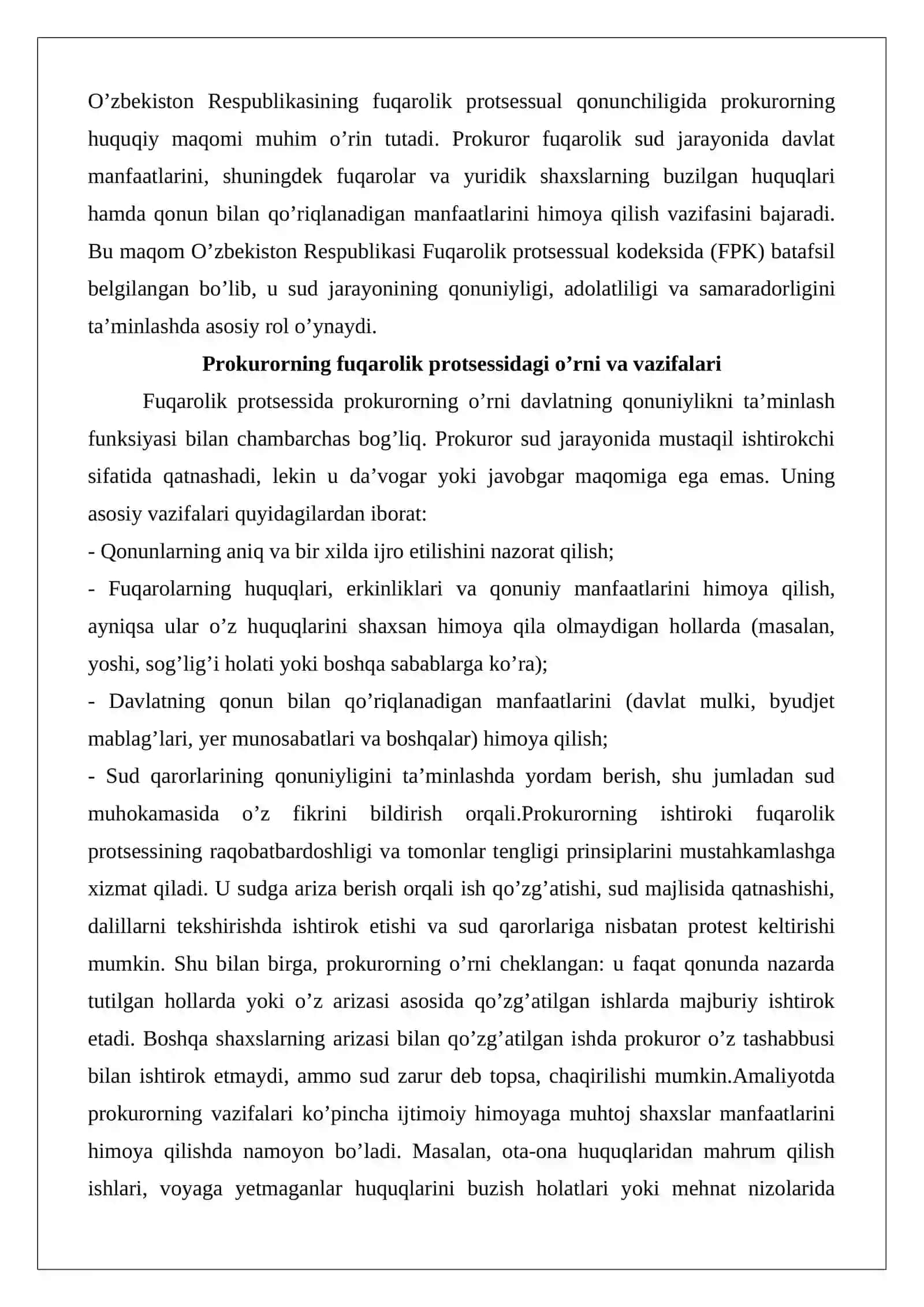 Fuqarolik protsessida prokuror ishtiroki 3