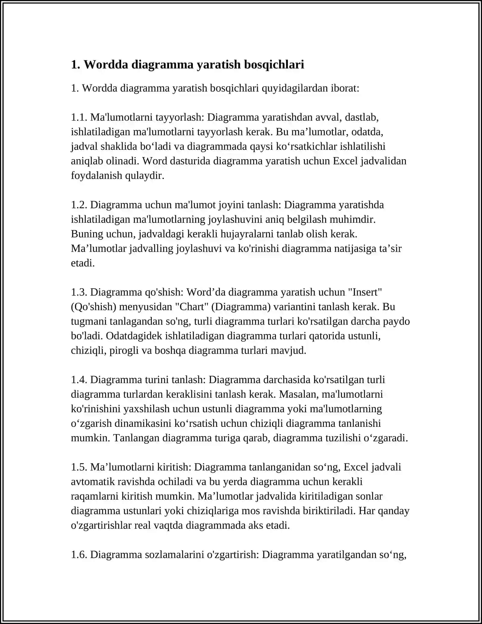 WORDDA DIOGRAMA BILAN ISHLASH 3