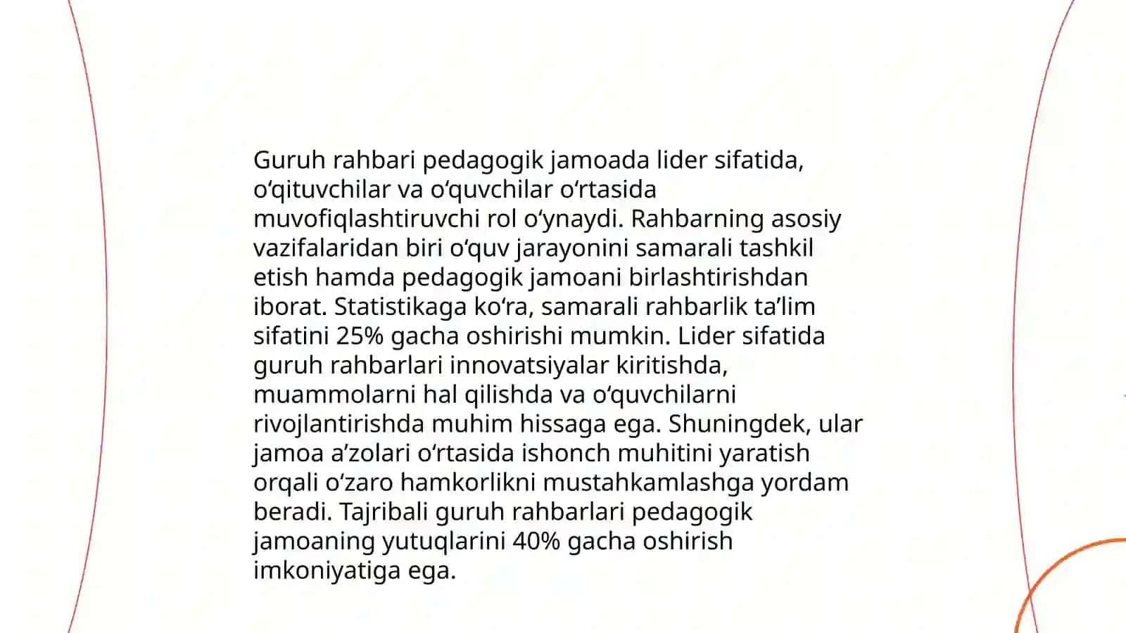 Guruh rahbarining pedagogical jamoada tutgan o'rni 3