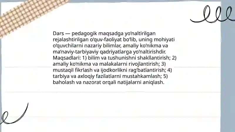Dars va unga qo‘yilgan talablar 3