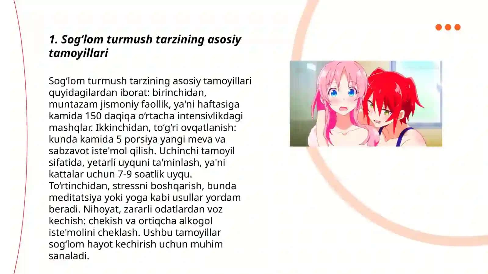 Sog’lom turmush tarzi. Kun tartibi va ahamiyati 3