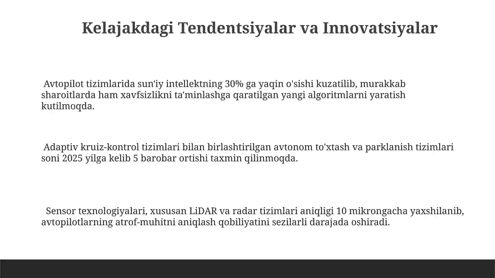 Avtopilotlar va adaptiv kruiz nazorati 3