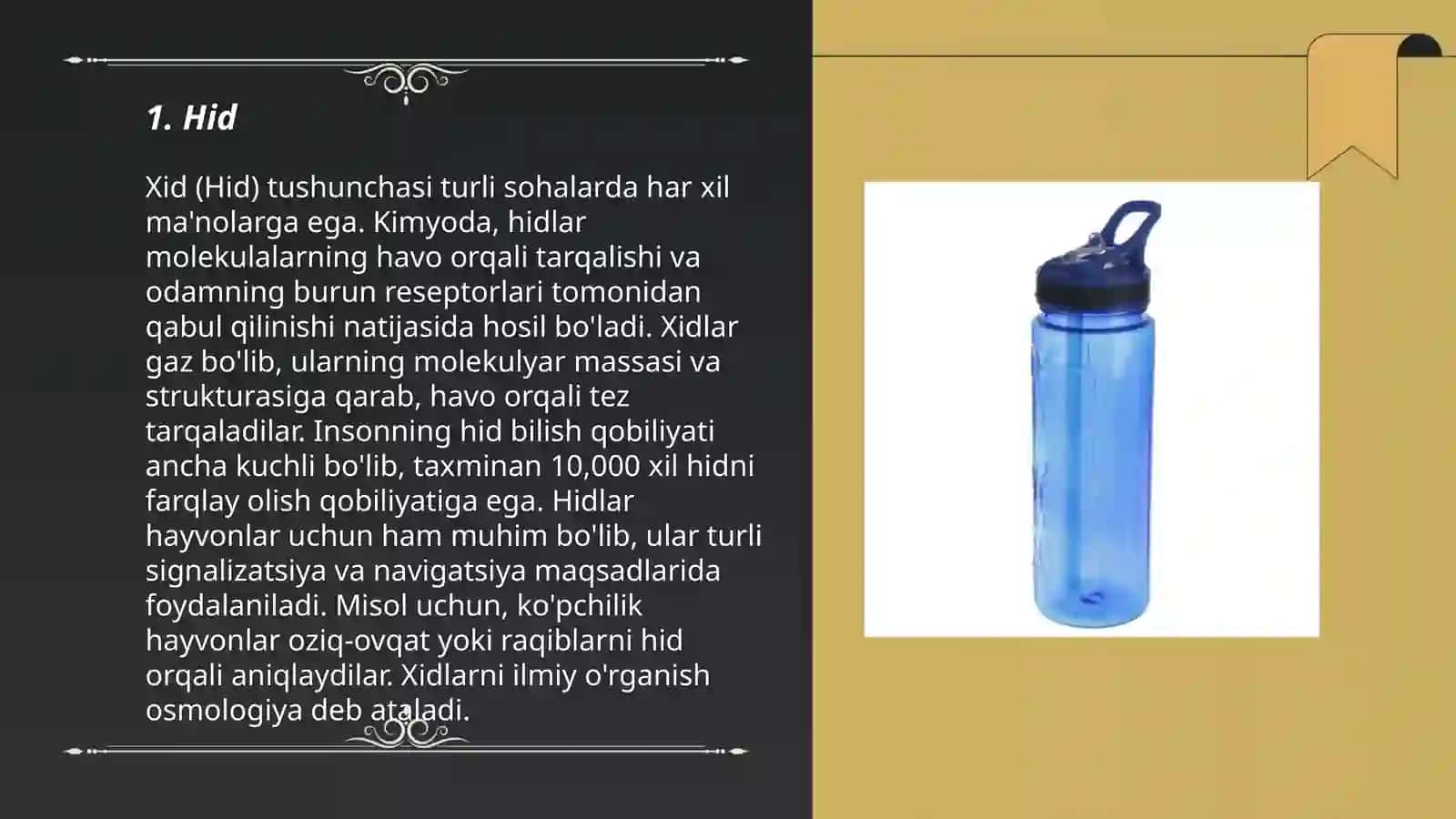 Ichimlik suvining organeleptik ko‘rsatkichi 3