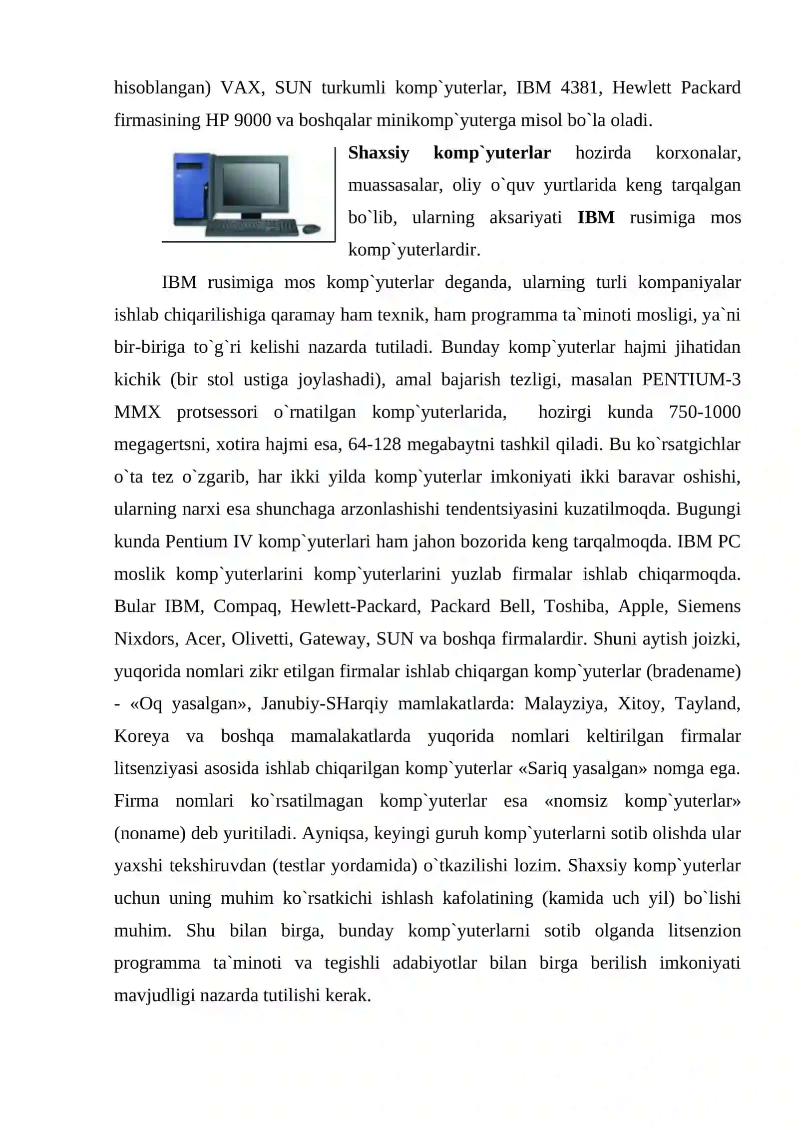 Zamonaviy komp`yuterlar sinfi 3