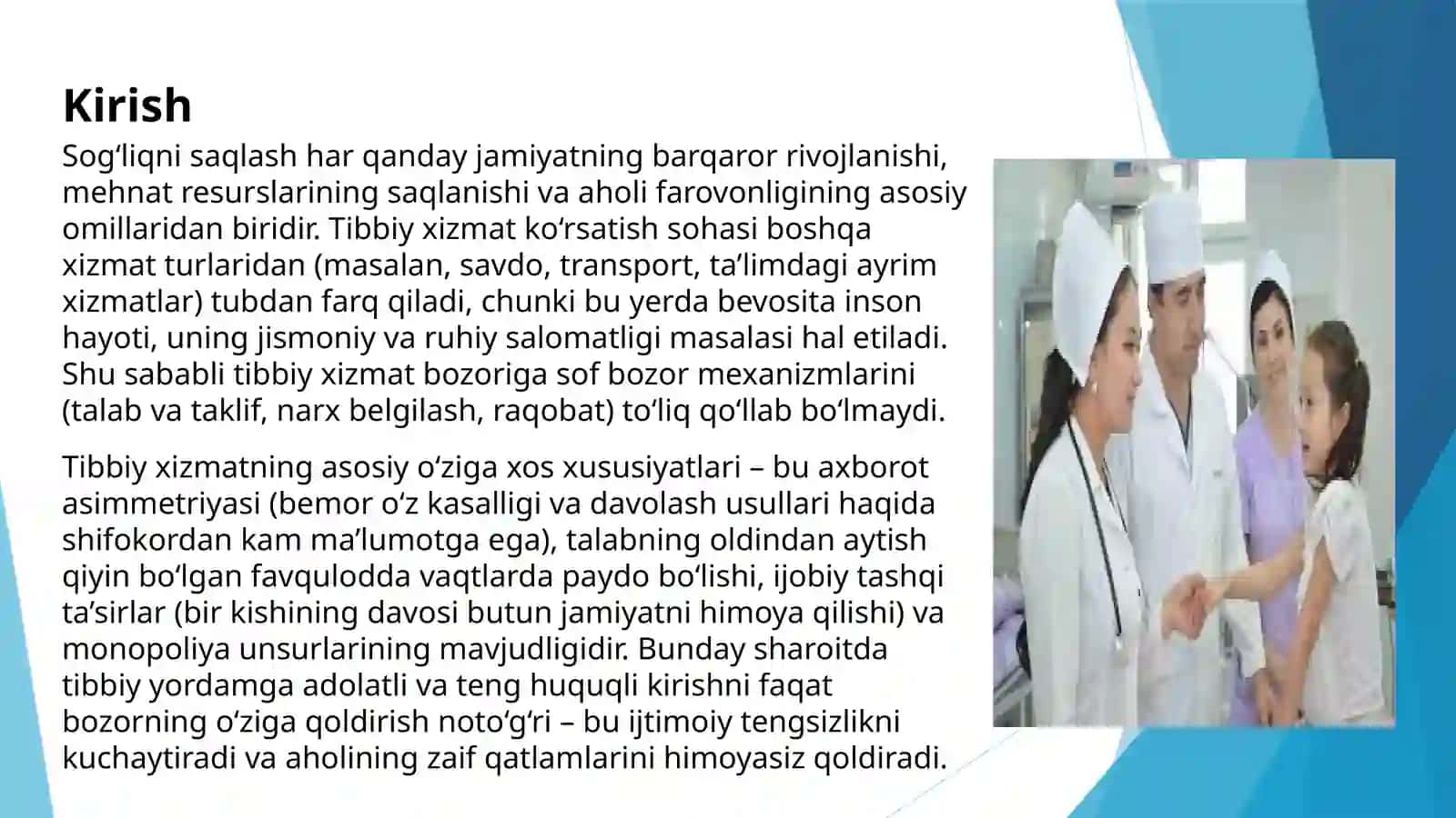 Tibbiy hizmat ko'rsatishning o'ziga hos hususiyalari 3
