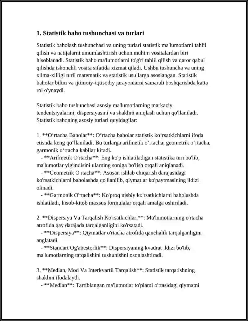STATISTIK BAHO VA UNING XOSSALARI 3