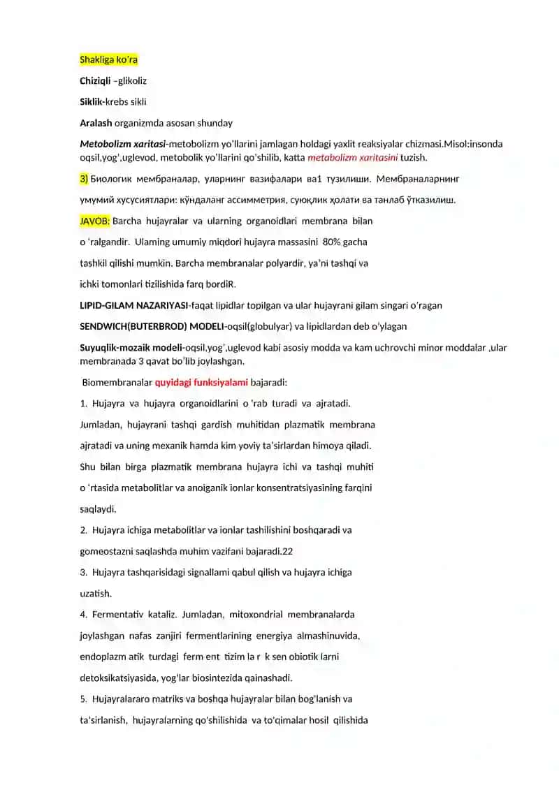 BIOLOGICAL CHEMISTRY 3