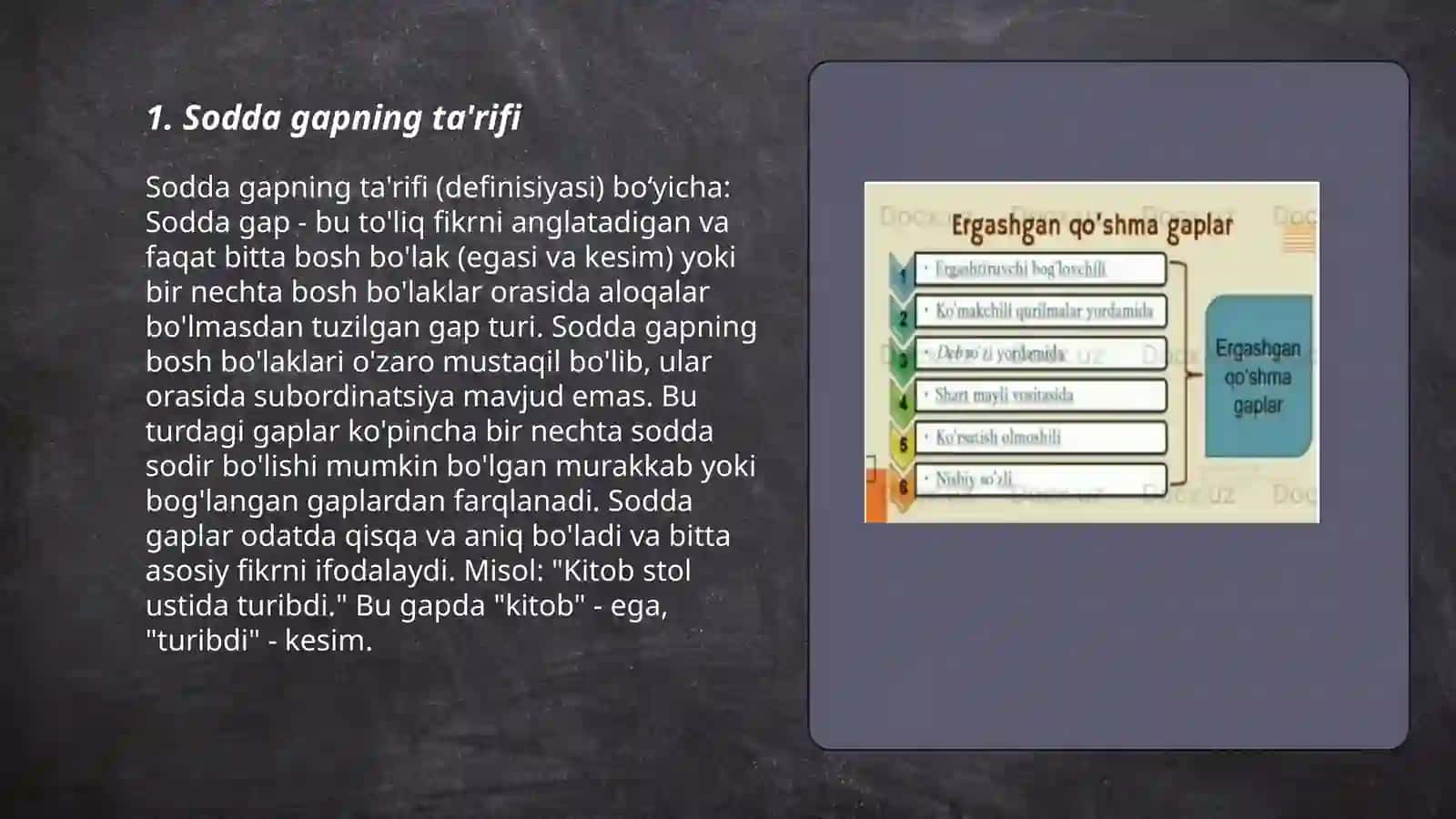 Sodda gapning ta'rifi va tasnifi 3