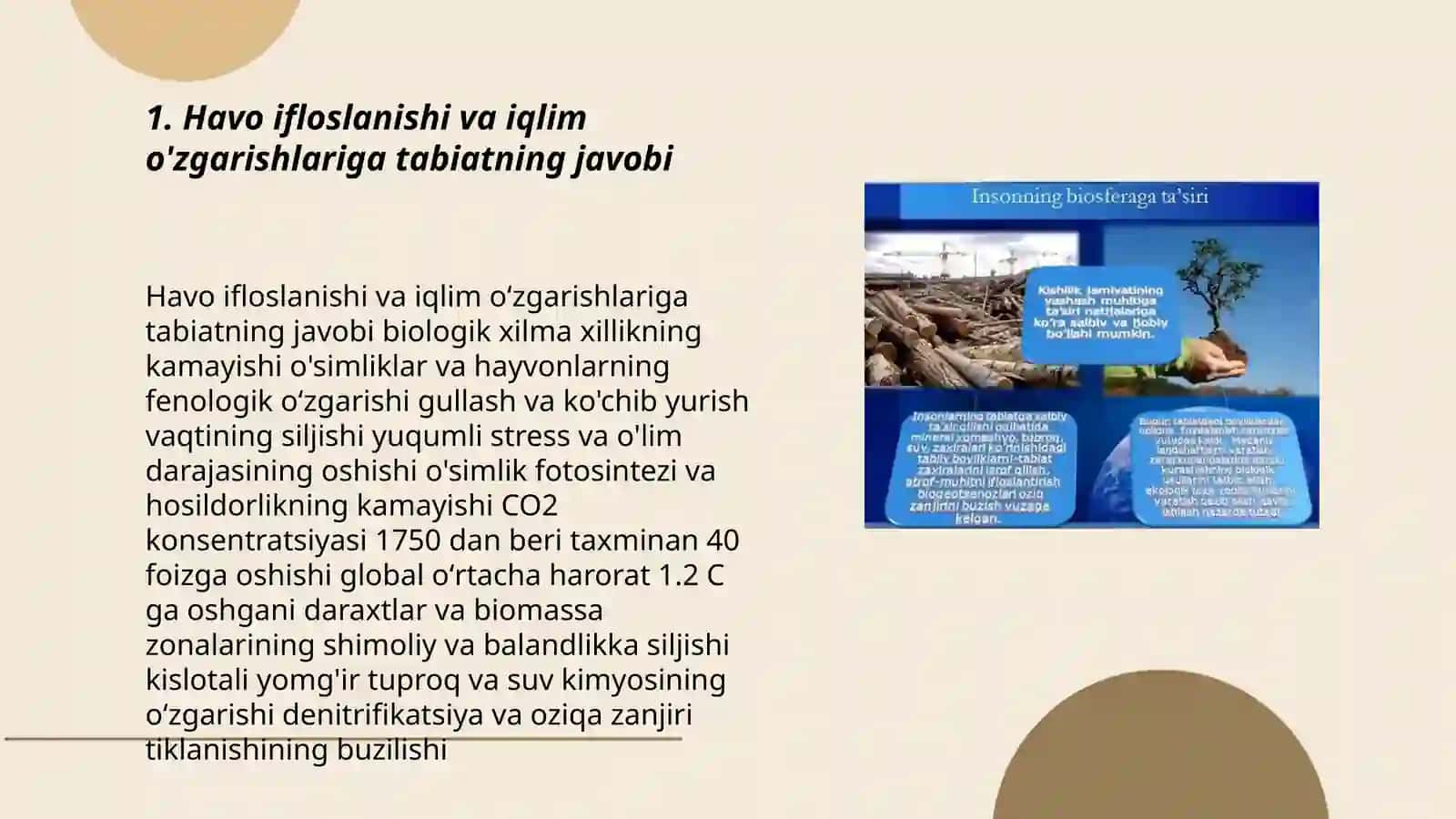 Inson faoliyatining tabiatga taʼsiri va tabiatning javobi 3