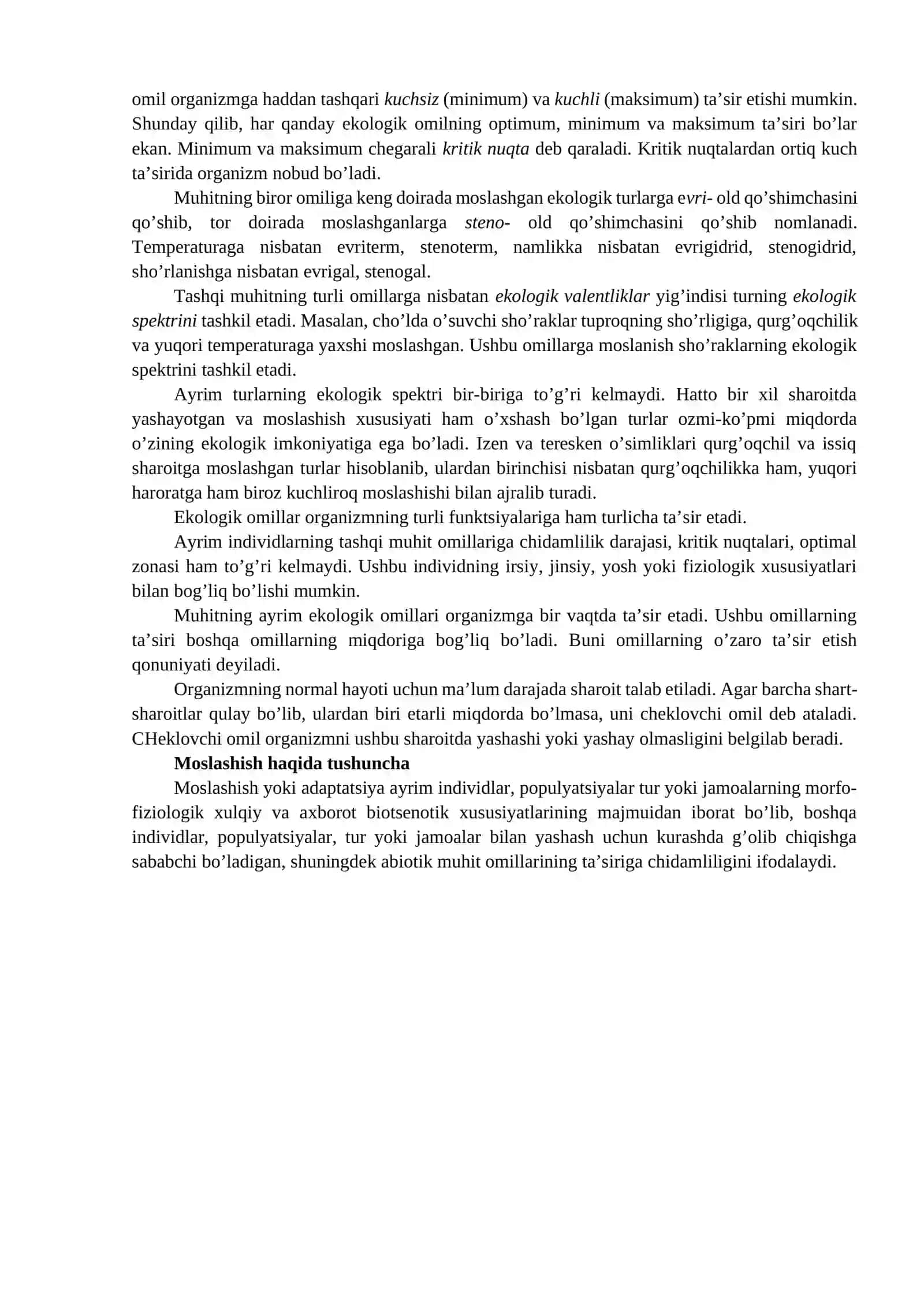 Organizm va muhit 3