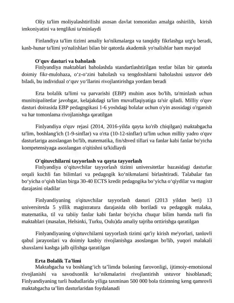 Filandiya ta'lim tizimi 3