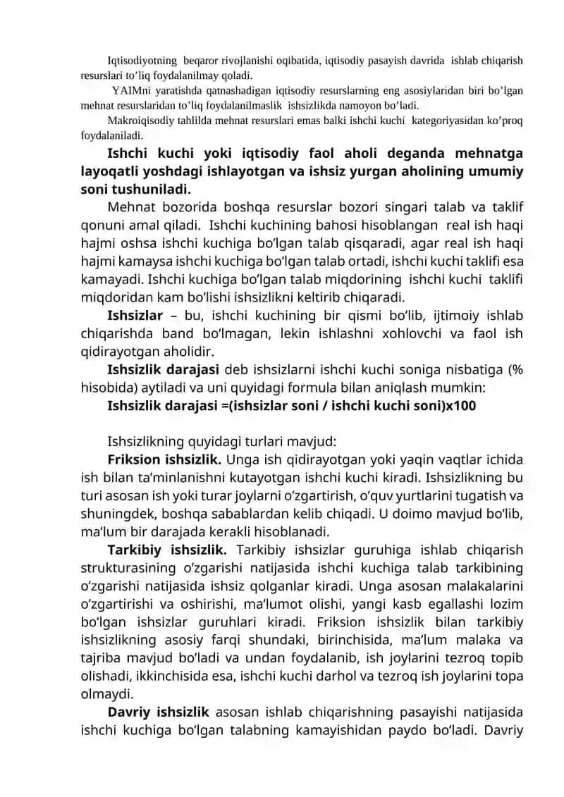 Iqtisodiy tebranishlar. Ishsizlik. Inflyatsiya 3