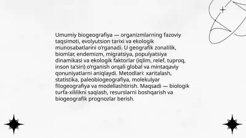 Biogeografiyaning yonalishlari 3