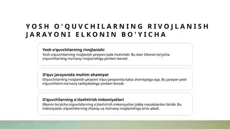 D.B Elkonin bo’yicha davirlashtirish muammosi 3