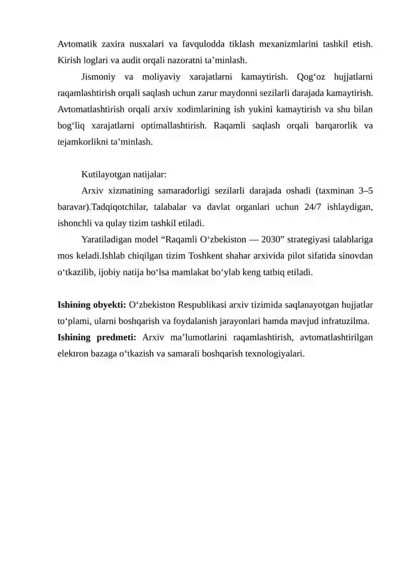 Arxiv ma’lumotlarining avtomatlashtirilgan elektron bazasi 3