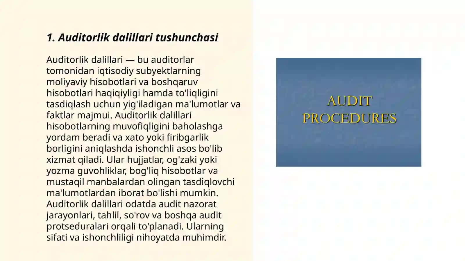 "Auditorlik dalillari" 3