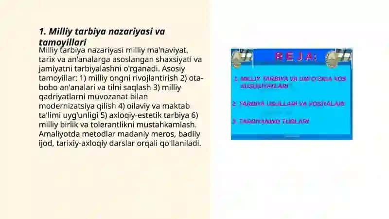 Milliy tarbiya yoʻnalishlari va milliy tarbiya usullari 3