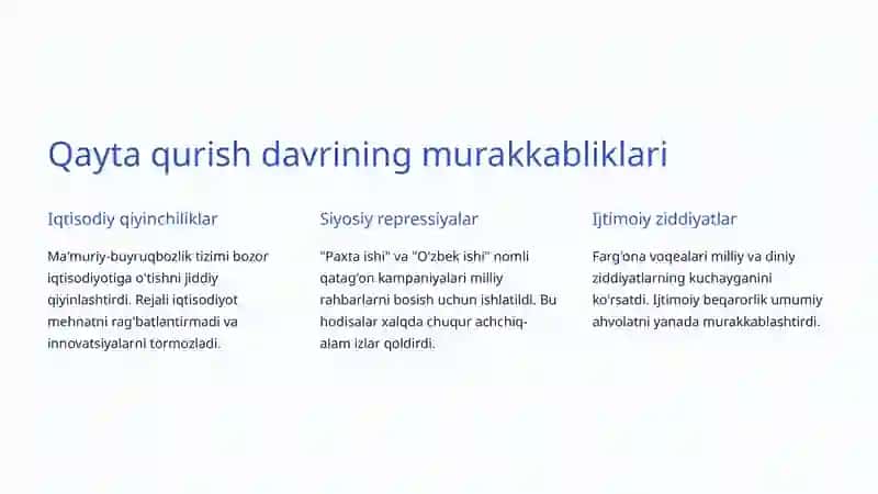 Mustaqillikning dastlabki yillari muammolari 3