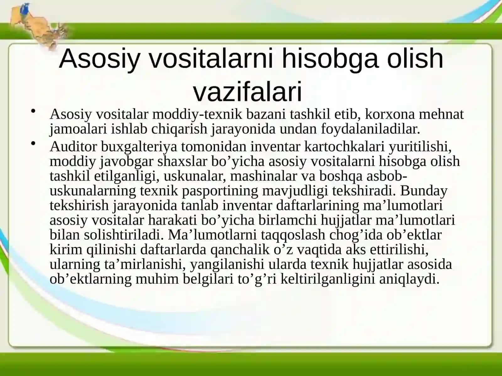 Asosiy vositalarni balansga olish 3