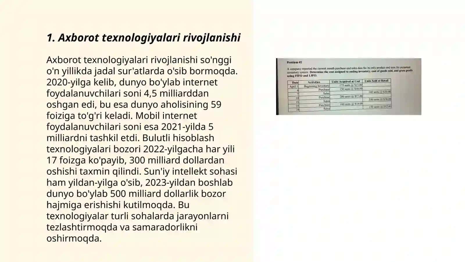 Axborot texnologiyalari rivojlanishi 3