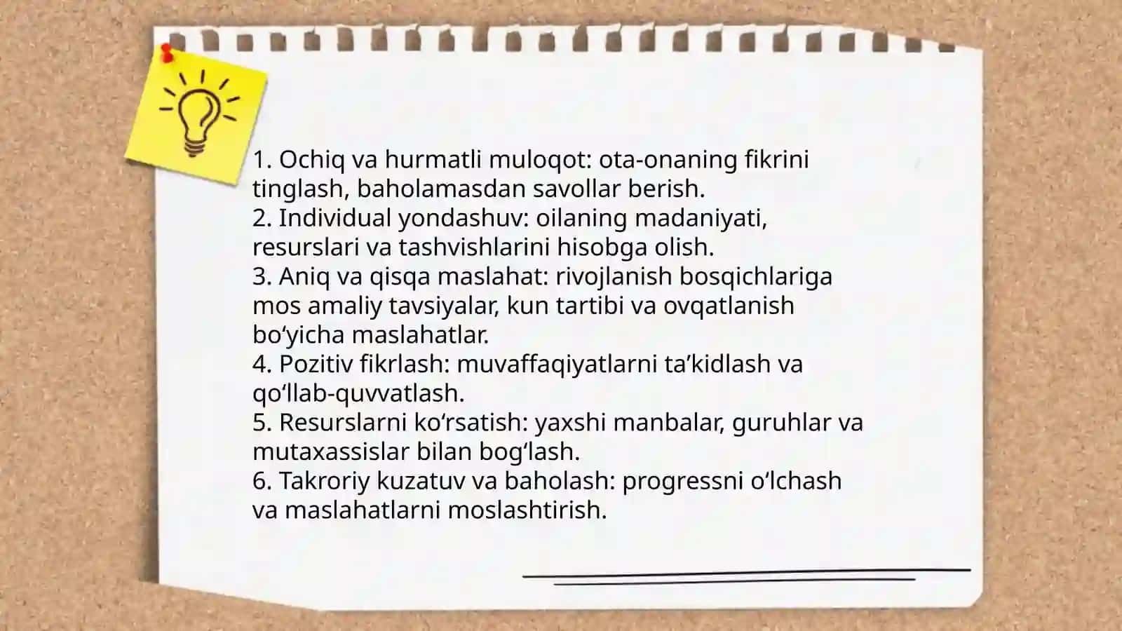 Ilk yoshdagi bolalarning ota onalari bilan ishlash 3