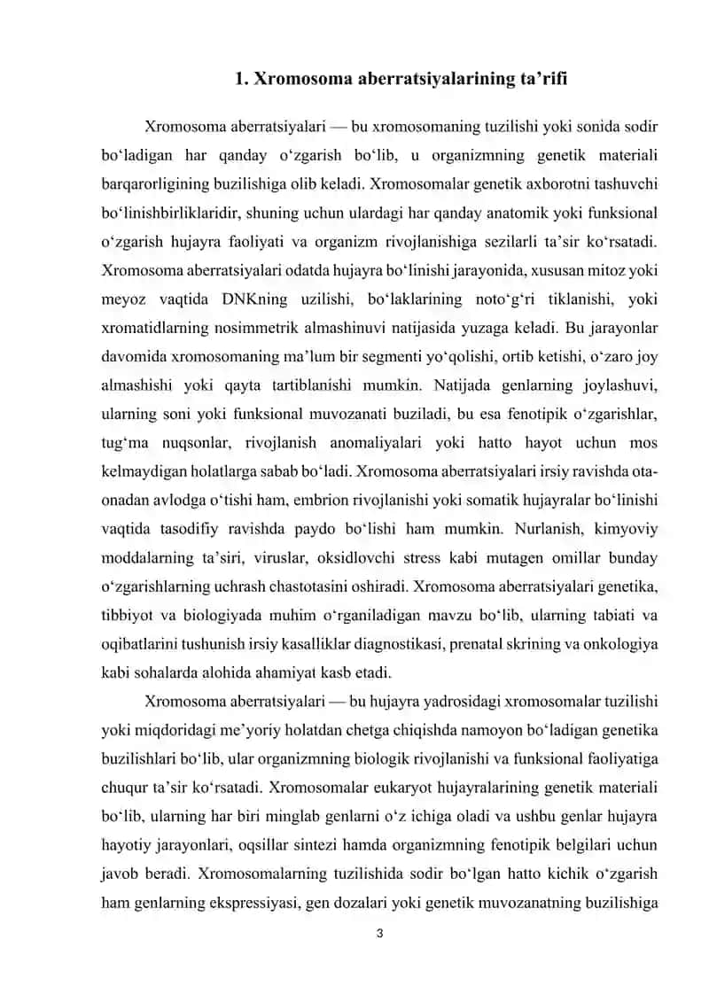 Xromosoma abberatsiyalari yoki qayta tuzilishlari 3
