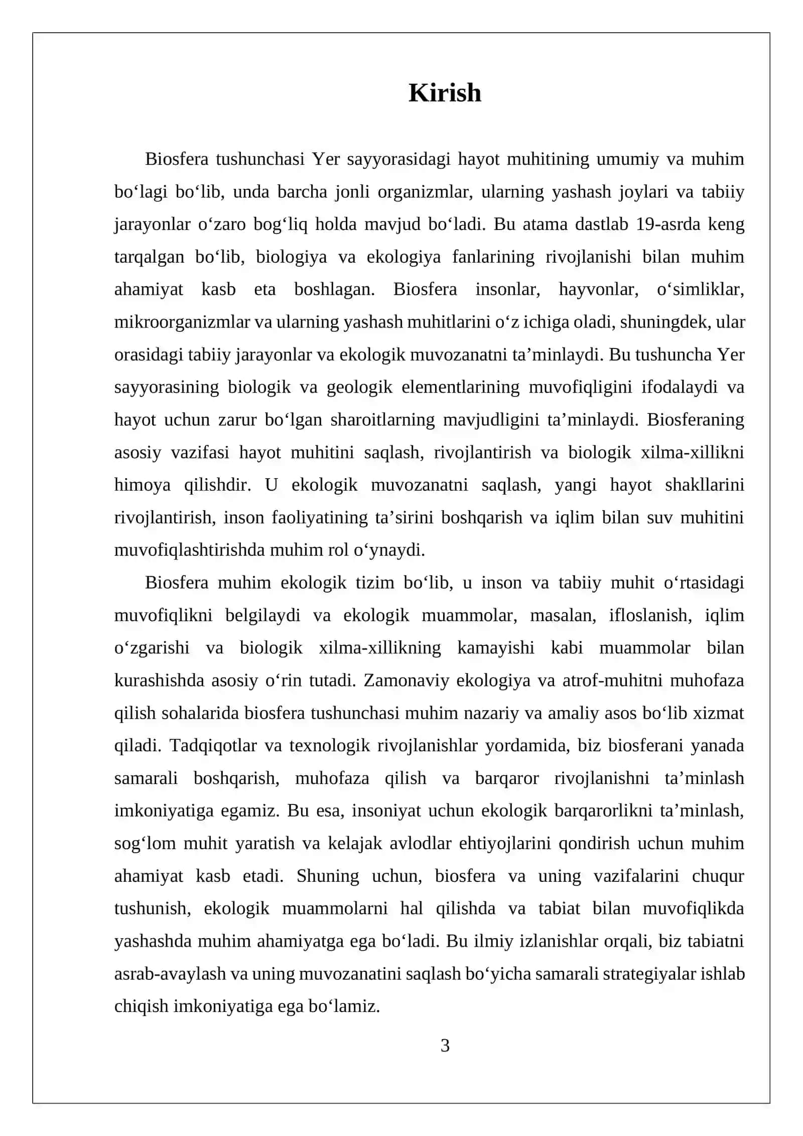 BIOSFERA. TUZULISHI VA VAZIFALARI 3