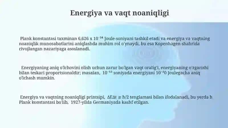Plank doimiyligi va noaniqlik ifodasi 3