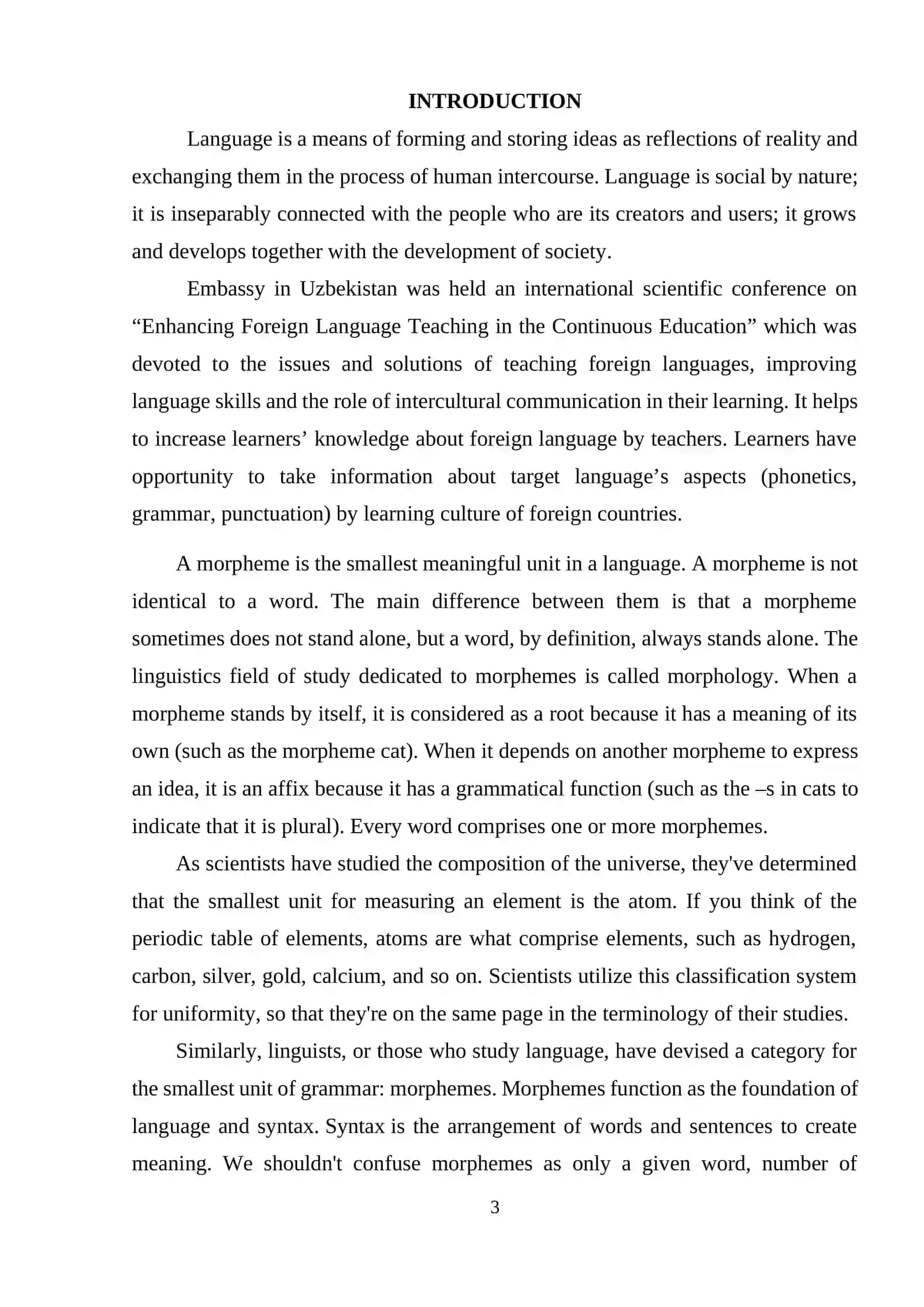 MORPHOLOGY. GRAMMATICAL FORM AND MEANING 3