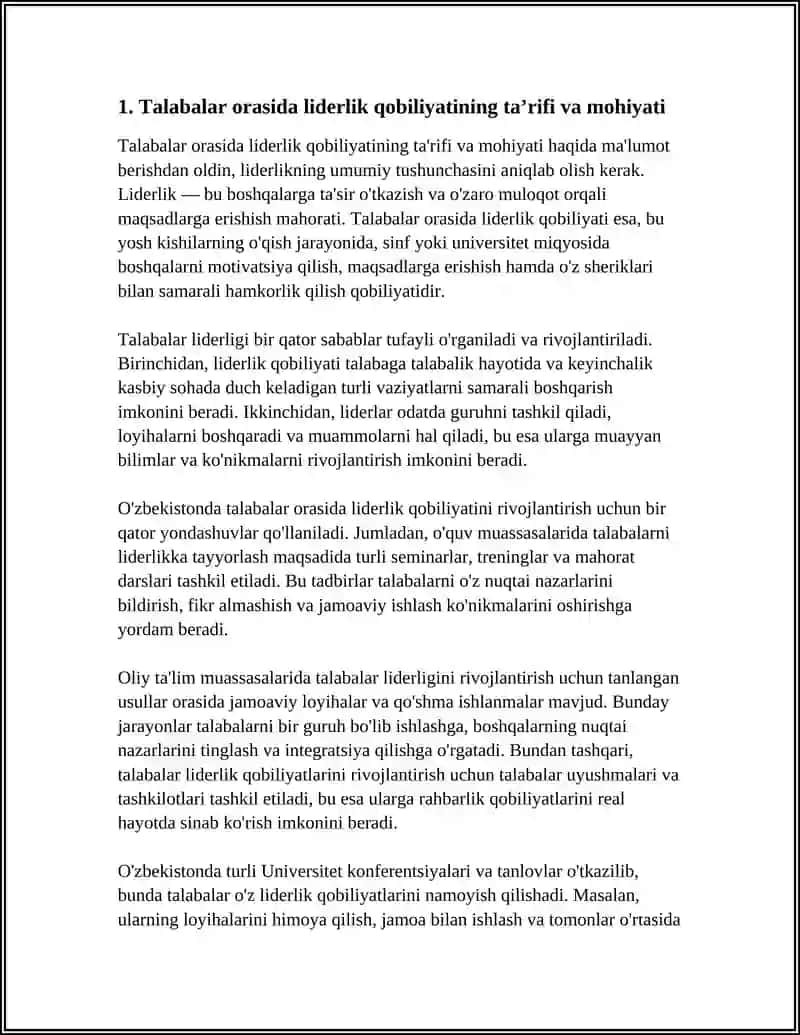 TALABALAR ORASIDA LIDERLIK QOBILIYATI 3