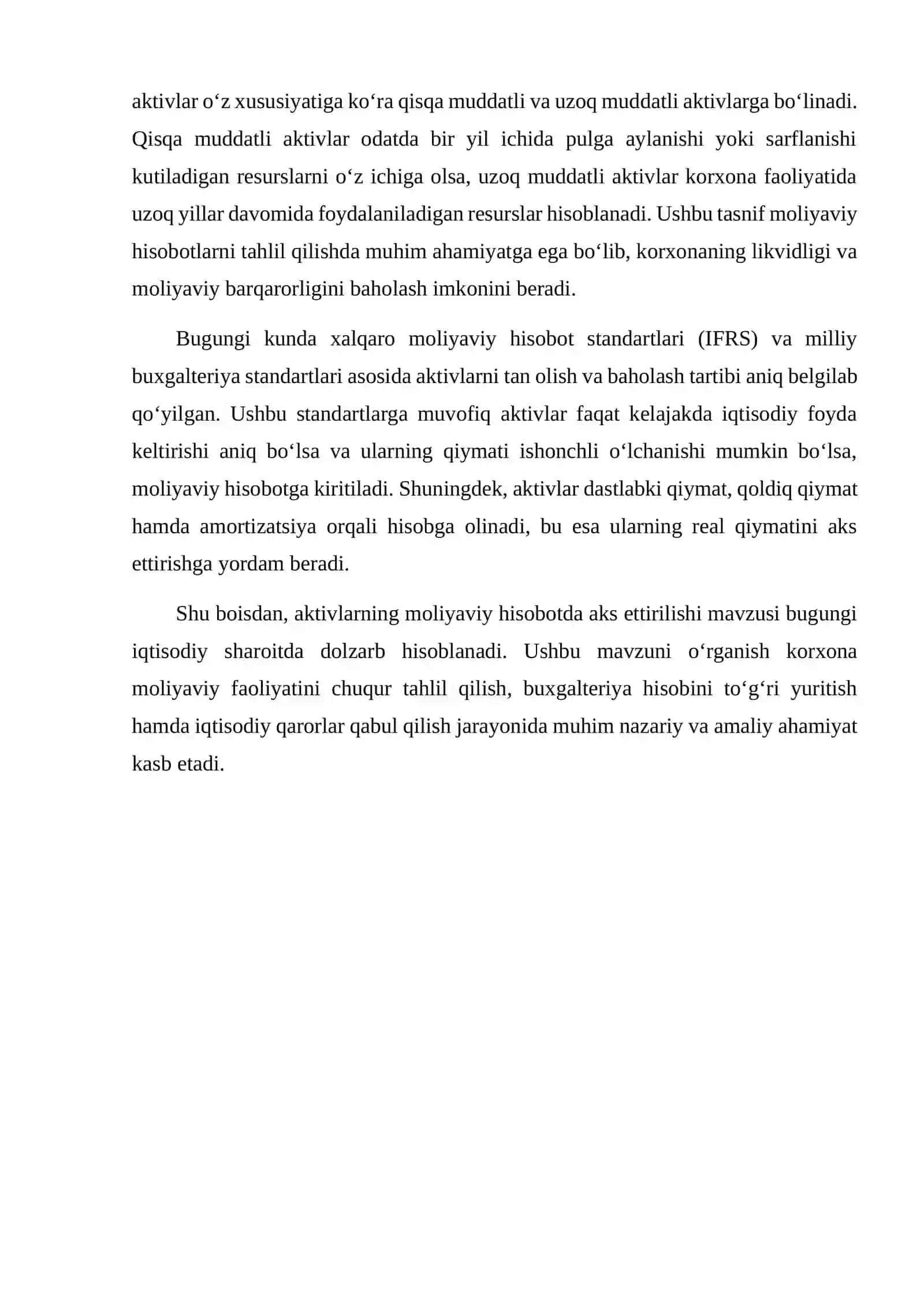 Aktivlarning moliyaviy hisobotda aks ettirilishi 3