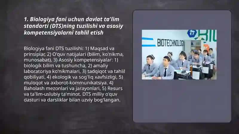 Biologiyadan tuzilgan DTS 3