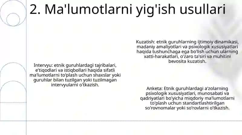 Etnik Guruhlar Psixologiyasi. Etnopsixologik Tadqiqotlarda Qo‘Llaniladigan Metodlar 3