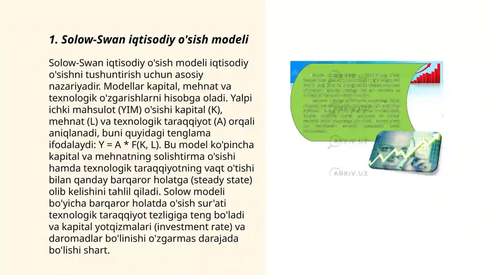 Iqtisodiy oʻsishning neoklassik modellari 3