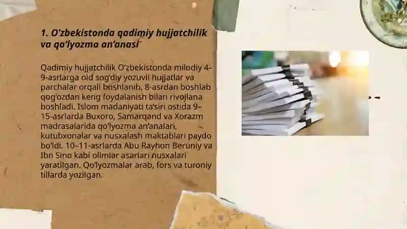 O’zbekistonda hujjatchilik tarixi 3