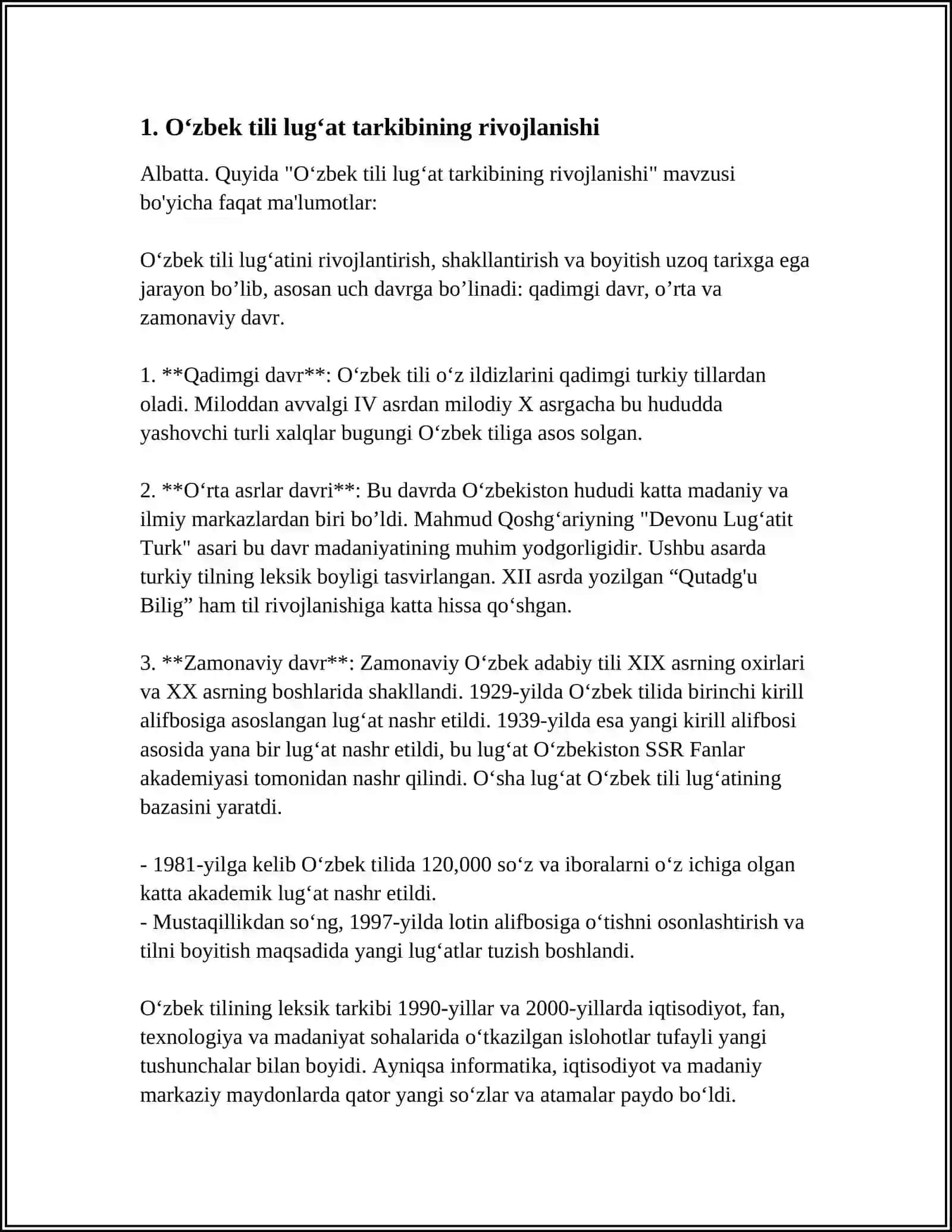 O‘zbek tili lug‘at tarkibining rivojlanishi 3