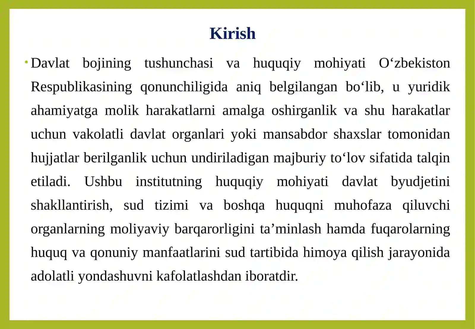 Davlat bojidan ozod qilish asoslari 3