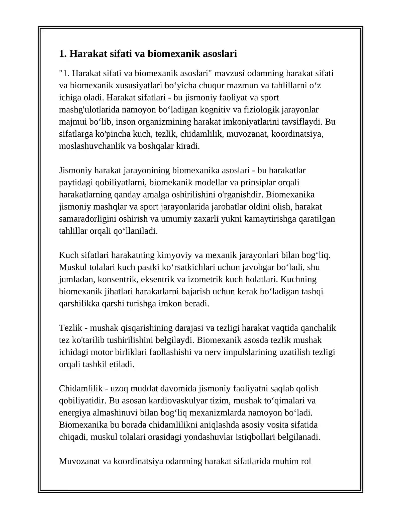 ODAMNING HARAKAT SIFATLARI BIOMEXANIKASI 3