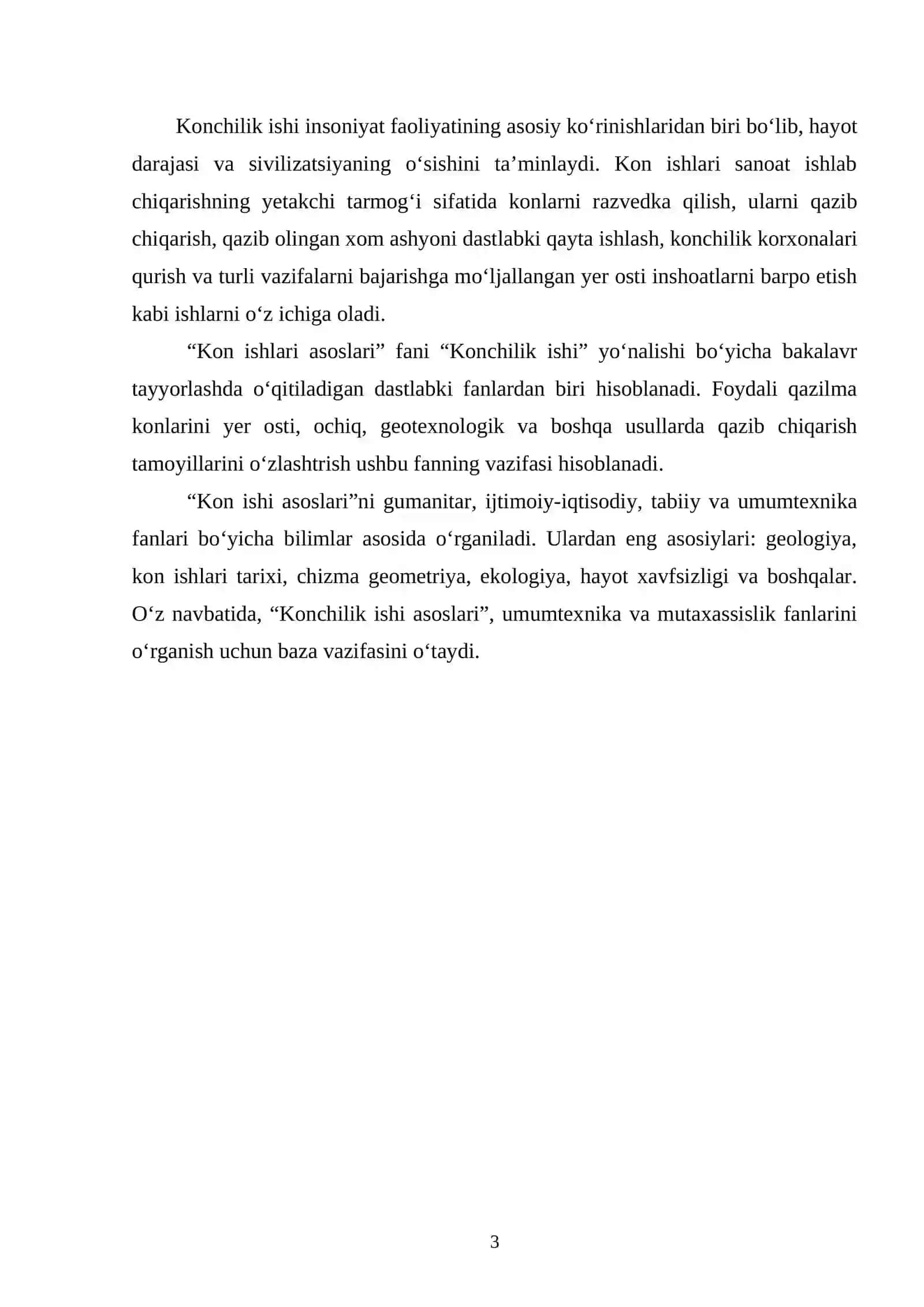 Konchilik ishi asoslari 3