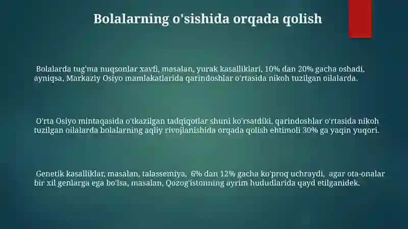 Qarindoshlik juvftlashning zararli oqibatlari 3