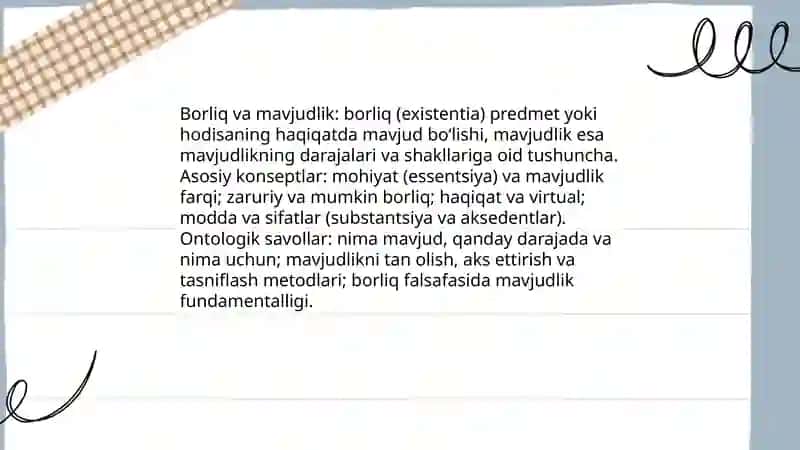 Borliq falsafaning fundamental kategoryasi 3