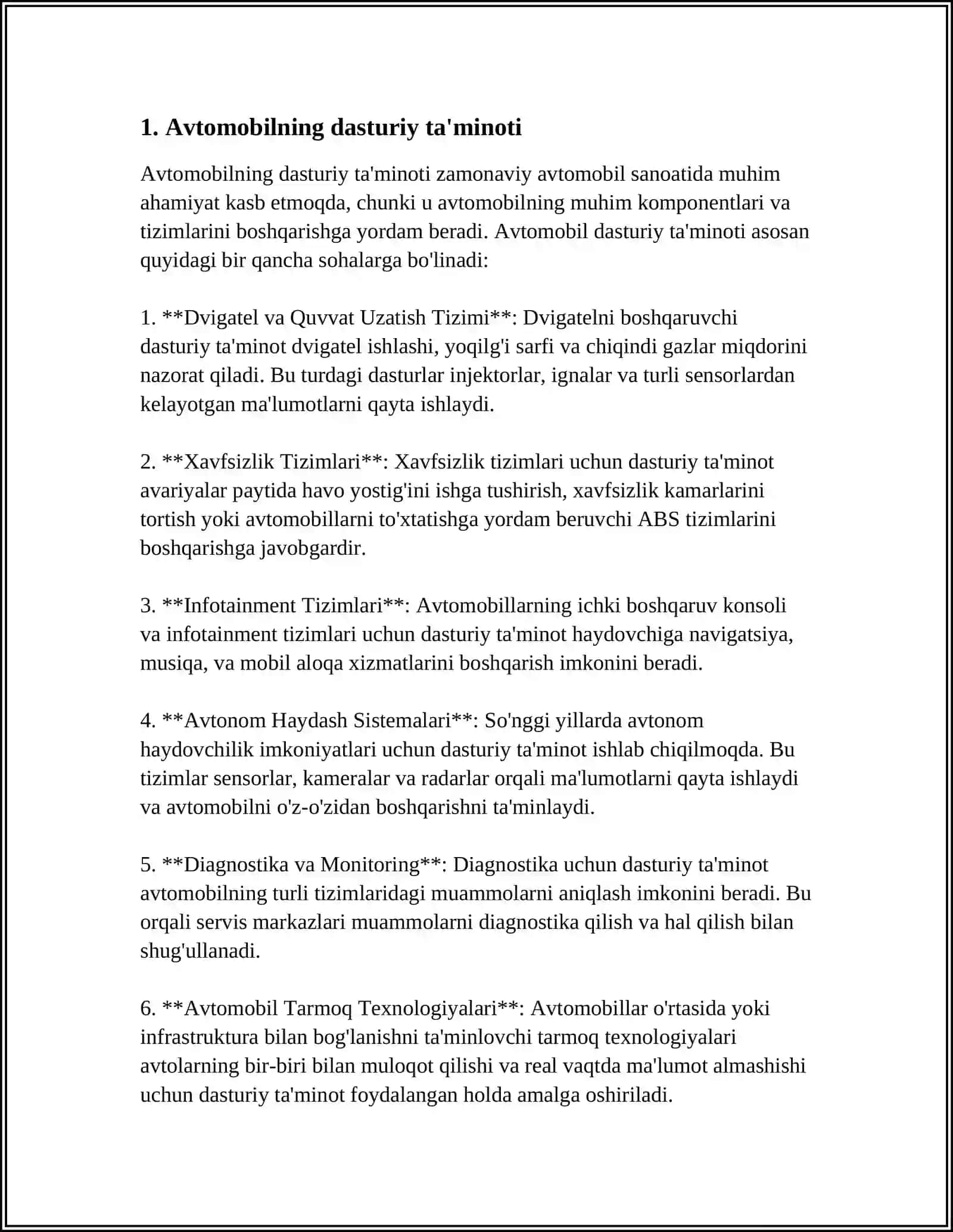 AVTOMOBIL KXK TEXNOLOGIYASI 3