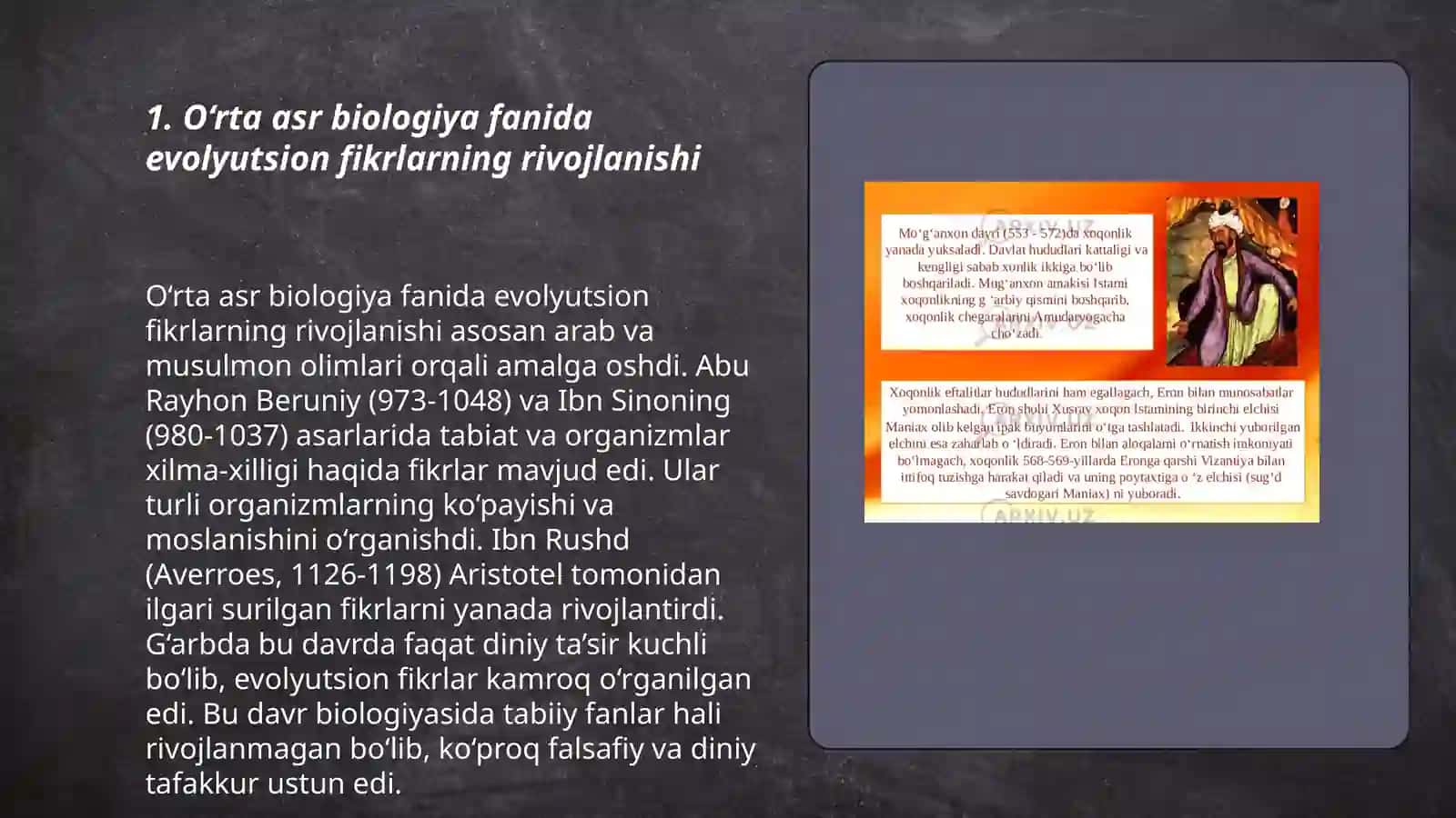 O‘rta asrlarda evolyutsion g‘oyalarning rivojlanishi 3