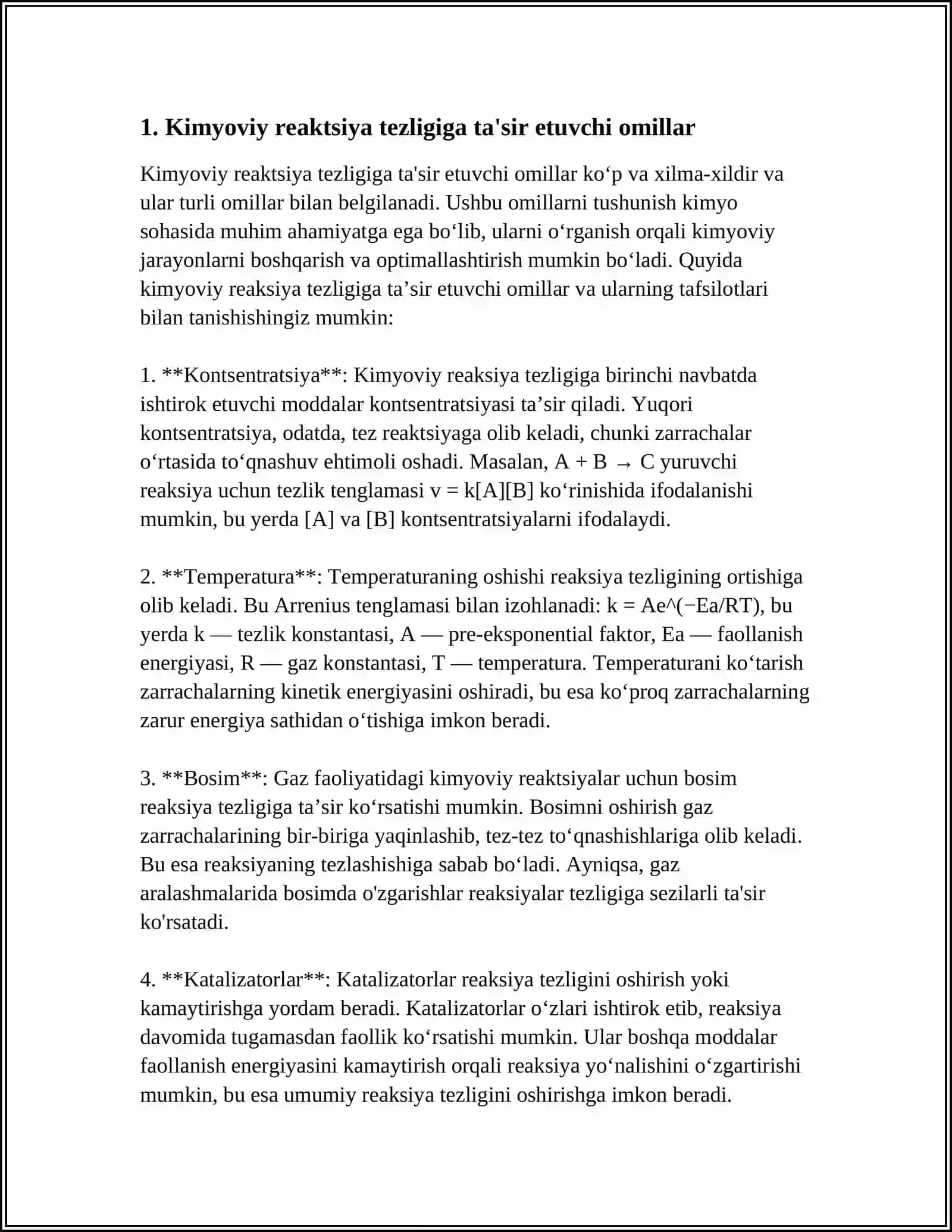 KIMYOVIY REAKSIYA TEZLIGI 3