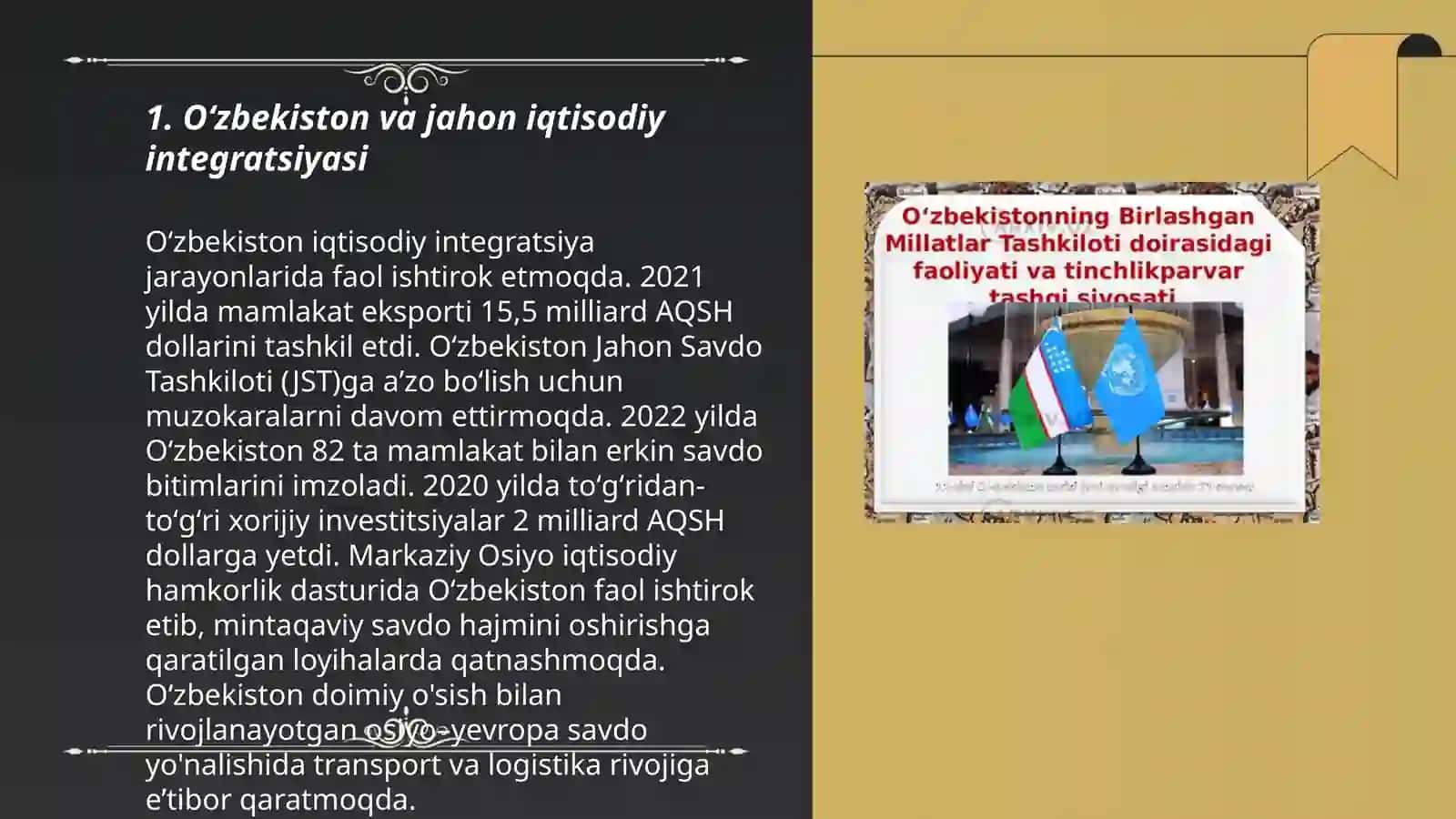 Oʻzbekiston va jahon iqtisodiy integratsiyasi 3