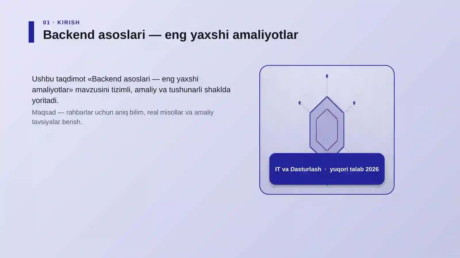 Backend asoslari — eng yaxshi amaliyotlar 3