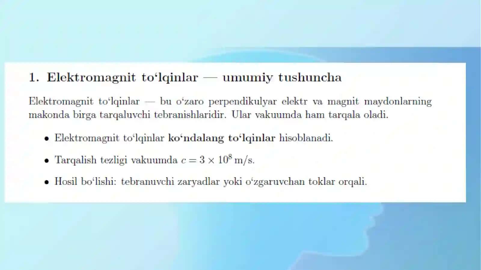 MELEKTROMAGNIT TEBRANISHLAR VA TOLQINLAR 3